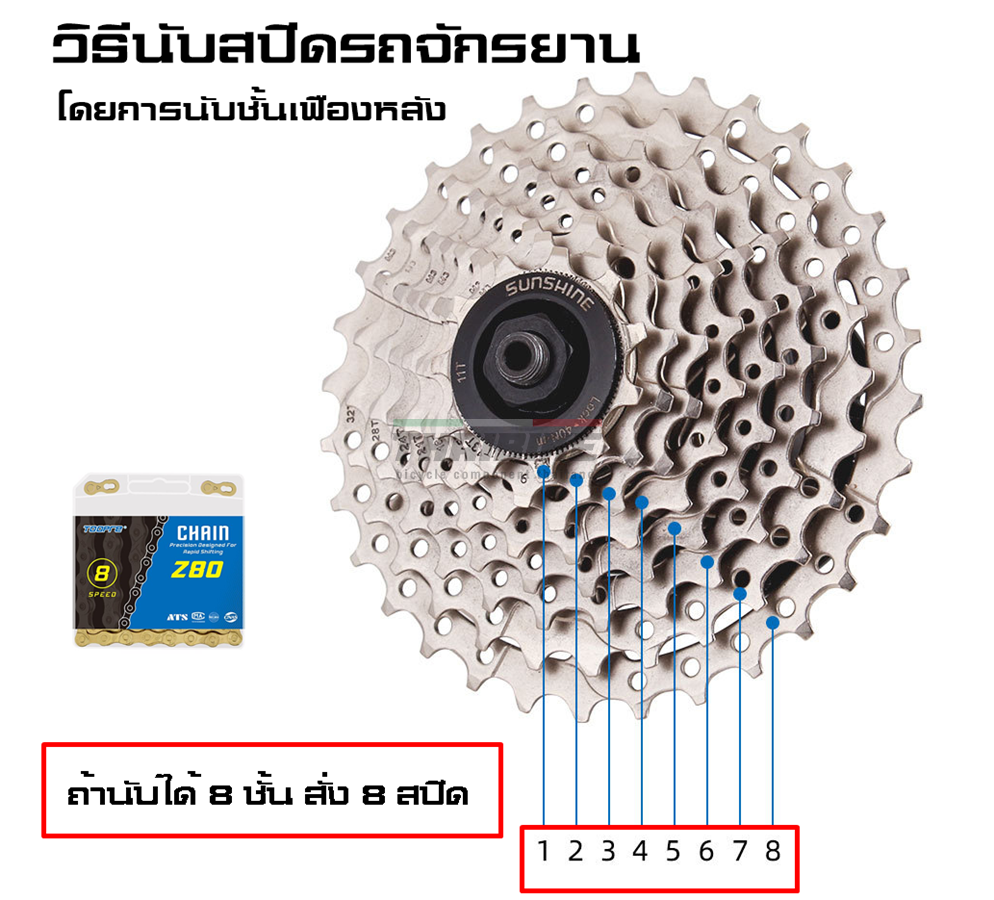 (สีทอง)ของแท้ โซ่จักรยาน TOOPRE Bike Chain Z80(617/8S), Z90(9S), z10 (10), Z11(11) Z12 โซ่เสือหมอบ โซ่เสือภูเขา