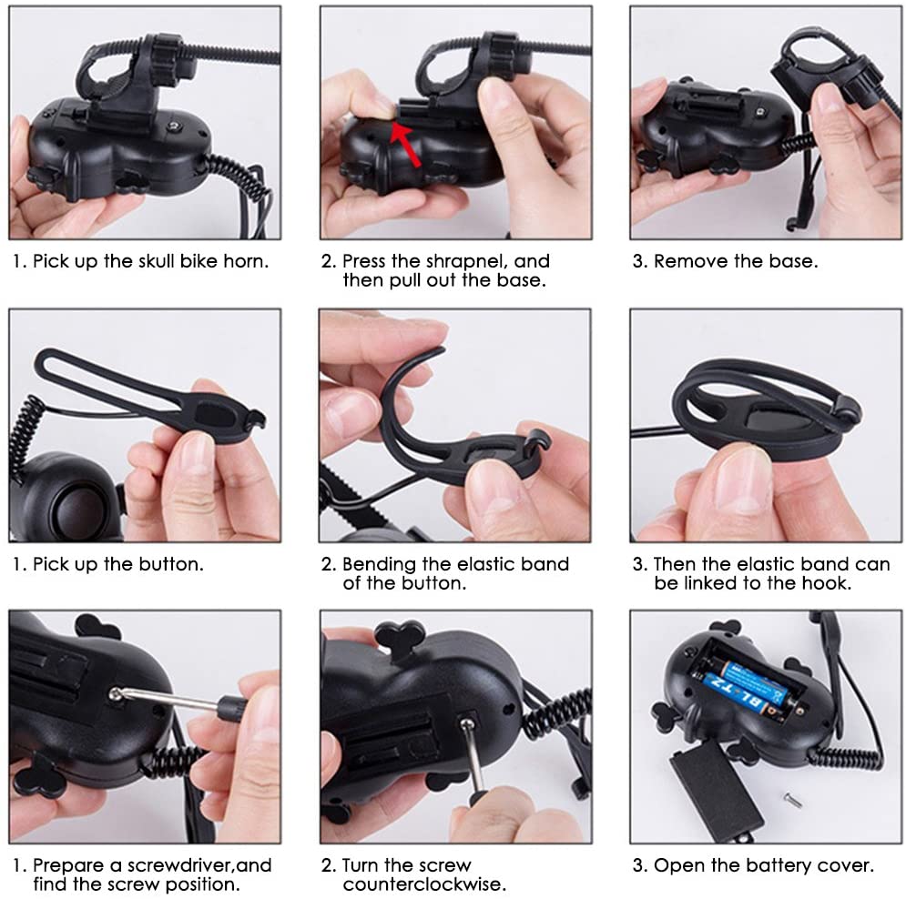 แตรจักรยานไฟฟ้า พร้อมไฟสีแดง มีรีโมต