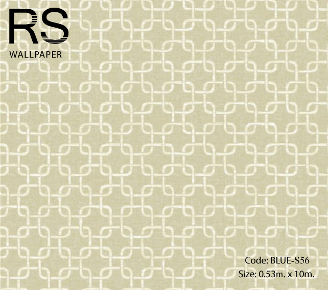 วอลเปเปอร์ลายโมเดิร์นสี่เหลี่ยมคล้องกันเป็นโซ่พื้นโทนสีเหลืองทอง BLUE-S56