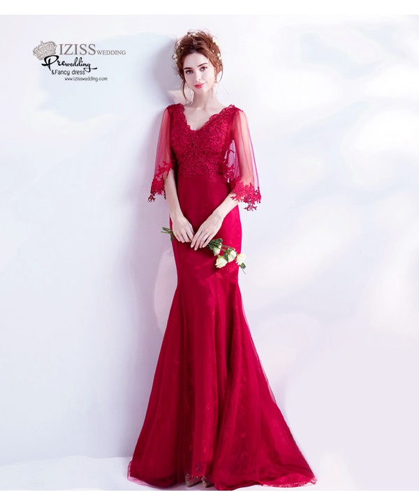 DL030 - **พรีออเดอร์** ชุดราตรี เดรสยาวออกงาน (Night party dresses) ชุดไปงานแต่งงานสวยๆ "ธีมสีแดง"