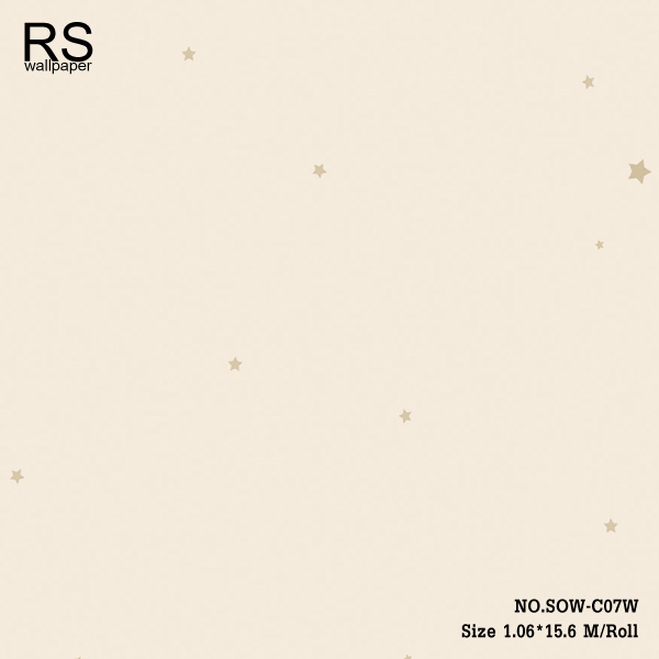 วอลเปเปอร์ลายดาวสีทองพื้นสีชมพูอ่อน SOW-C07W