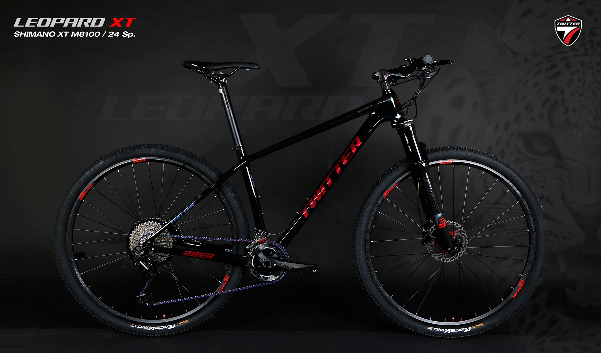 24 เกียร์ จักรยานเสือภูเขาเฟรมคาร์บอน เกียร์ชิมาโน่ใหม่ TWITTER รุ่น LEOPARD XT