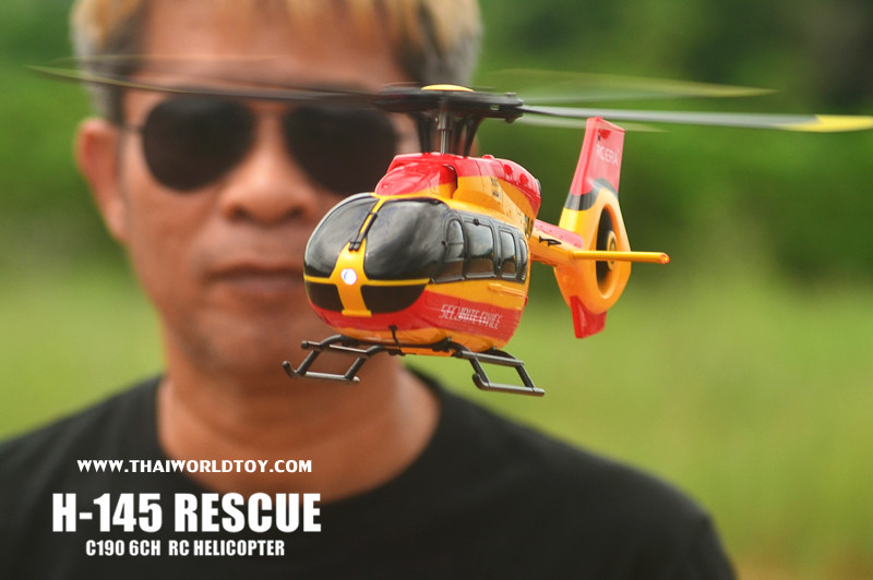 H145 Rescue 6CH Helicopter C190 6-Axis Optical Flow Localization Altitude Hold Flybarless RTF