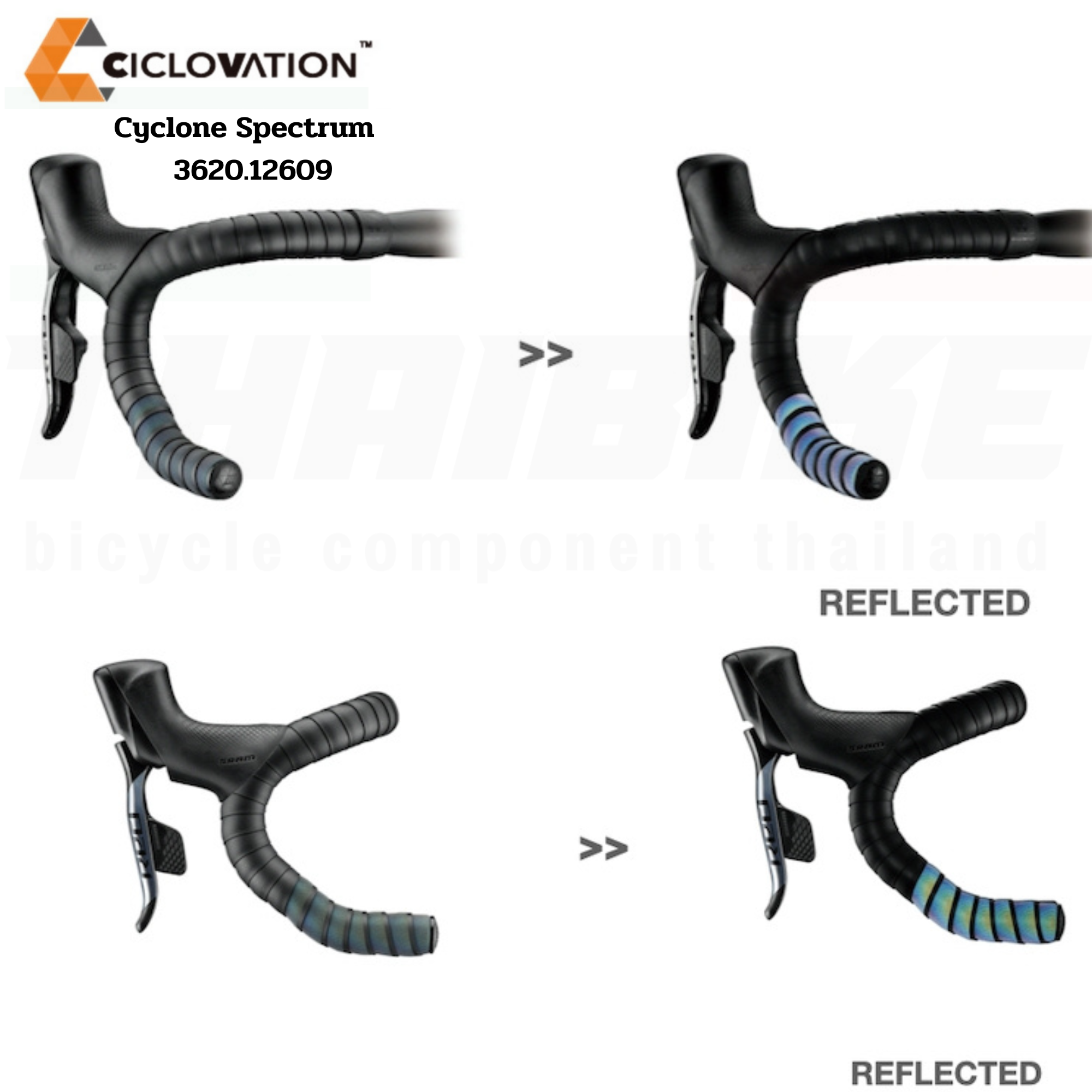 ผ้าพันแฮนด์จักรยานเสือหมอบ CICLOVATION Premium Leather Touch - Cyclone