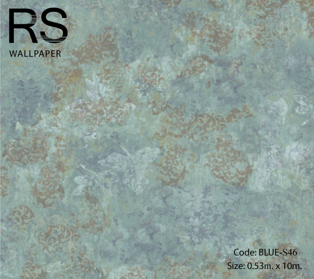 วอลเปเปอร์เทกเจอร์ต้นไม้จางๆสไตล์วินเทจ BLUE-S46