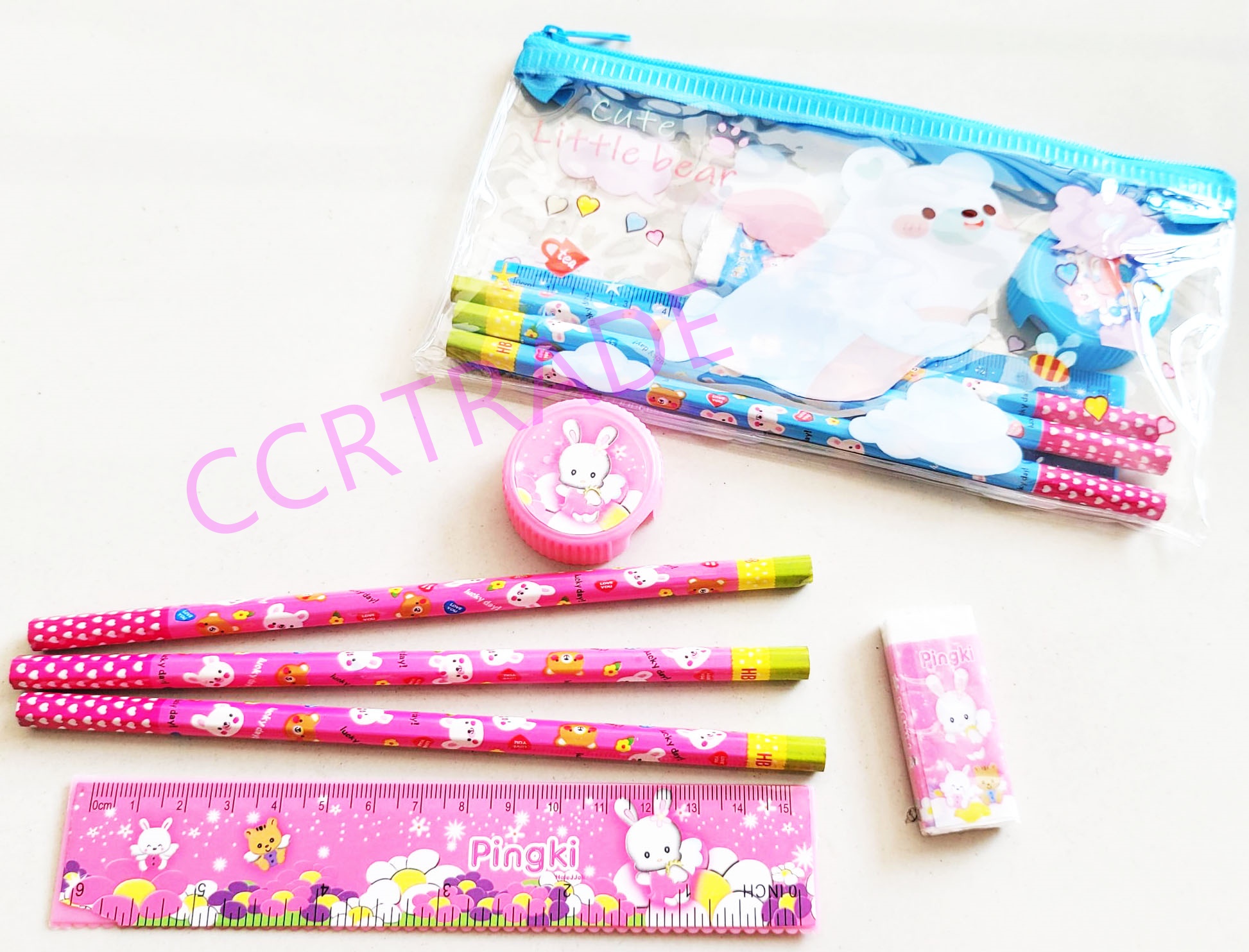 เซ็ทกระเป๋าเครื่องเขียนการ์ตูน 10.5x19 ซม.
