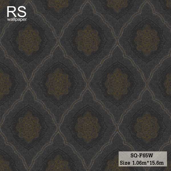 วอลเปเปอร์ ลายหลุยส์คลาสสิค พื้นสีเทาเข้ม SQ-F65W