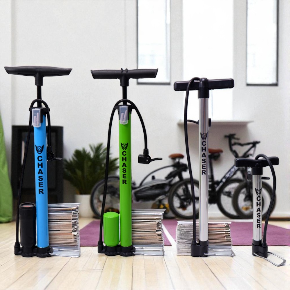 CHASER X สูบลมเอนกประสงค์ตั้งพื้นสูบจักรยาน เกจวัด PSI รองรับทุกหัวจุ๊บ