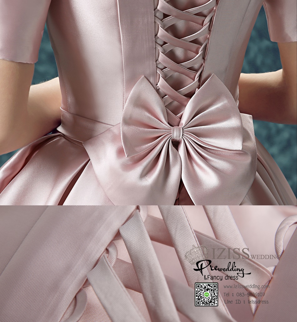 DS017 - **Pre order** ชุดราตรี เดรสสั้นออกงาน (short dresses) ชุดไปงานแต่งงานสวยๆ "ธีมสีครีม"