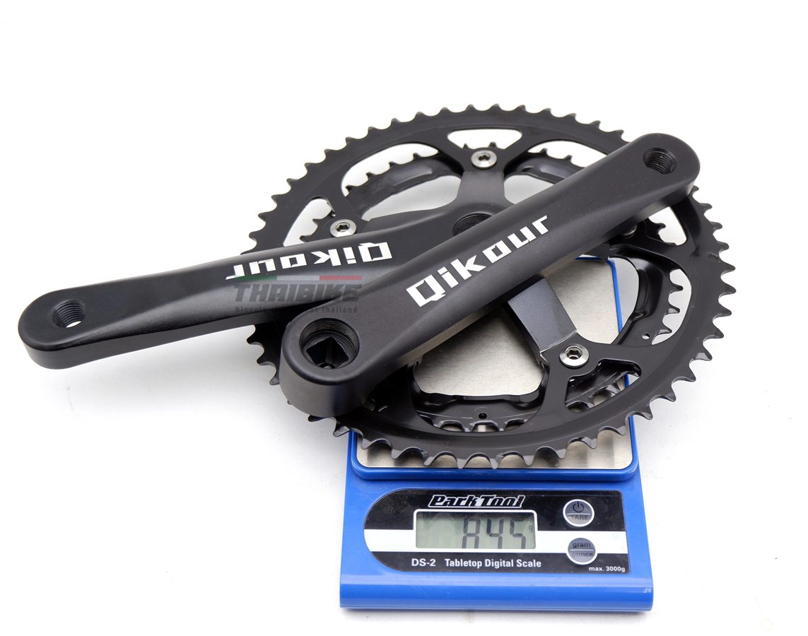 ขาจานจักรยานกะโหลกเหลี่ยม QIKOUR แบบ 2 ใบ 52-42T