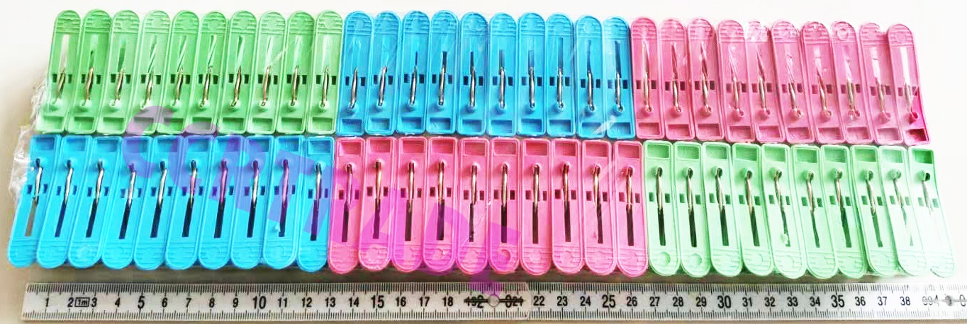 หนีบผ้าสีสด 60 ชิ้น (งานไทย) 40 ซม.
