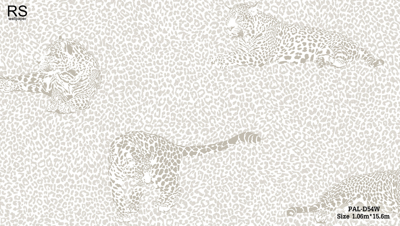 วอลเปเปอร์ ลายหนังJAGUAR เสือจากัวร์ โทนสีเทา PAL-D54W