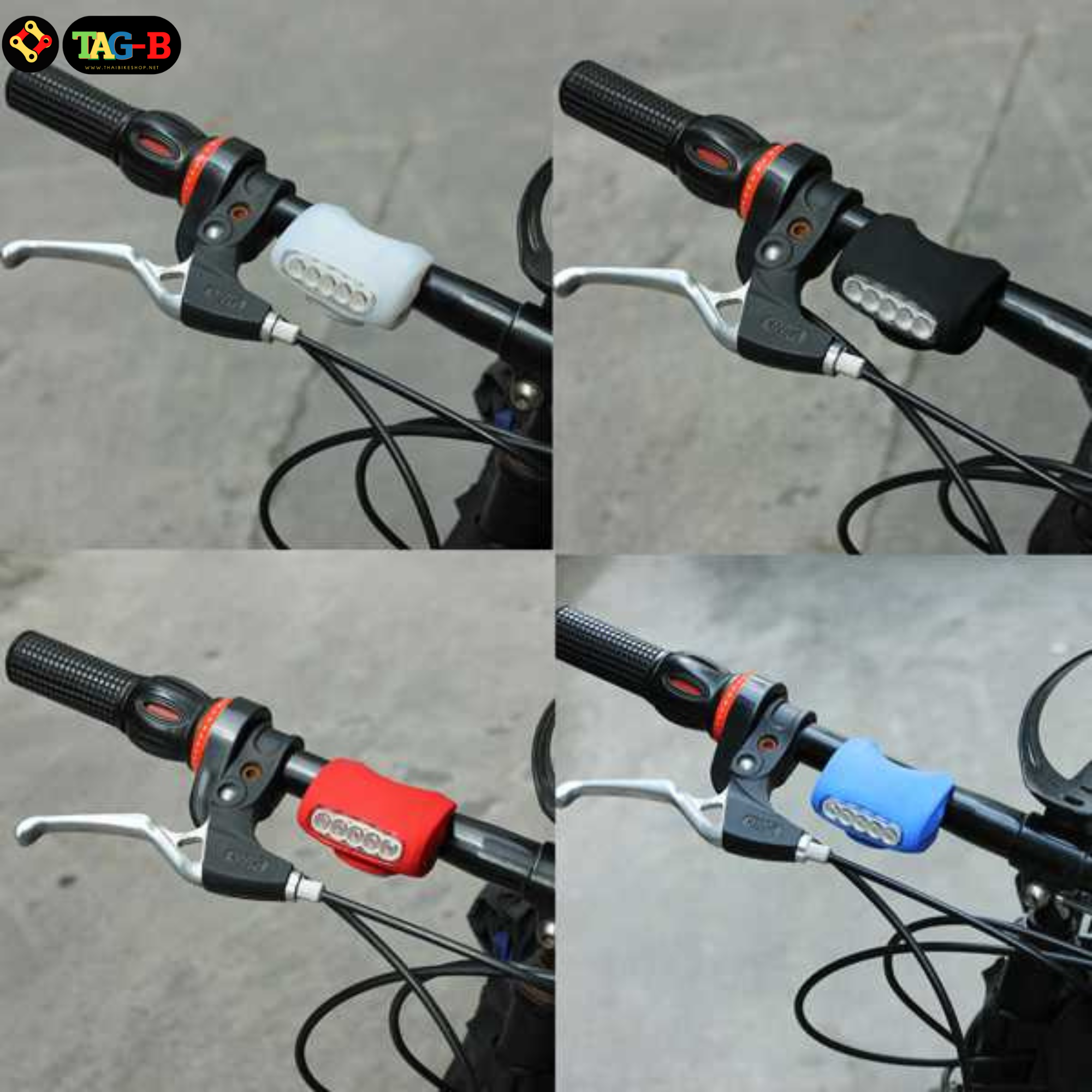 ไฟหน้าจักรยานแบบซิลิโคน LED 5 หลอด SILICONE BIKE