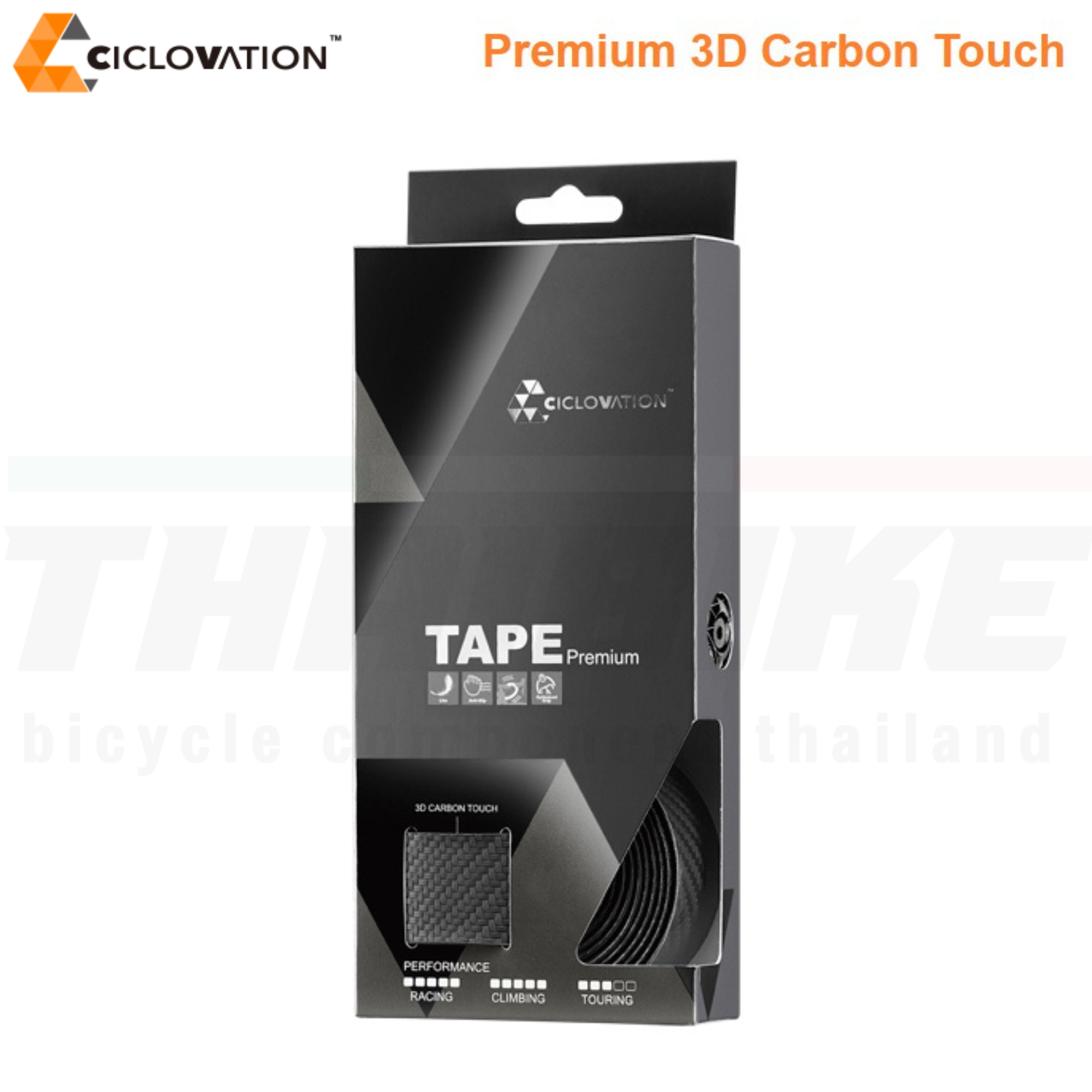 ผ้าพันแฮนด์จักรยานเสือหมอบ ciclovation Premium Bar Tape with 3D Carbon Touch