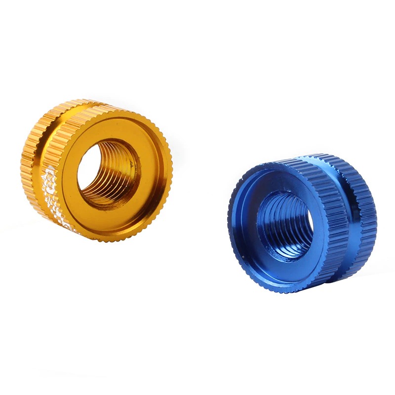 (2ชิ้น)น็อตวาล์วยางในรถจักรยานอลูมิเนียม MUQZI CNC Tire Vacuum Law Mouth Nut Bike Tire Inner Valve Cap