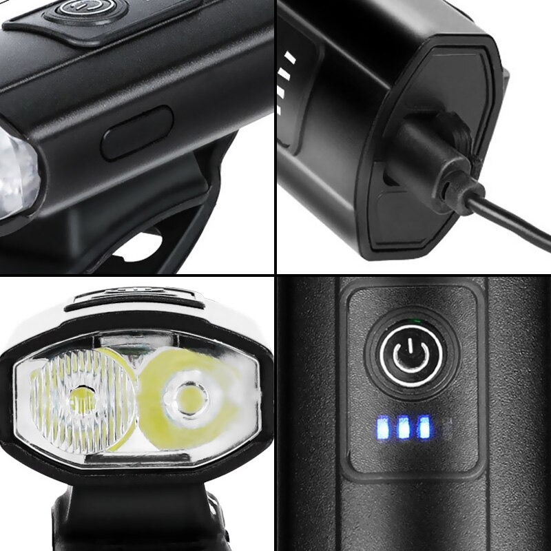 ไฟหน้าจักรยาน THAIBIKE 2XT6 Bicycle Light Rain USB Rechargeable