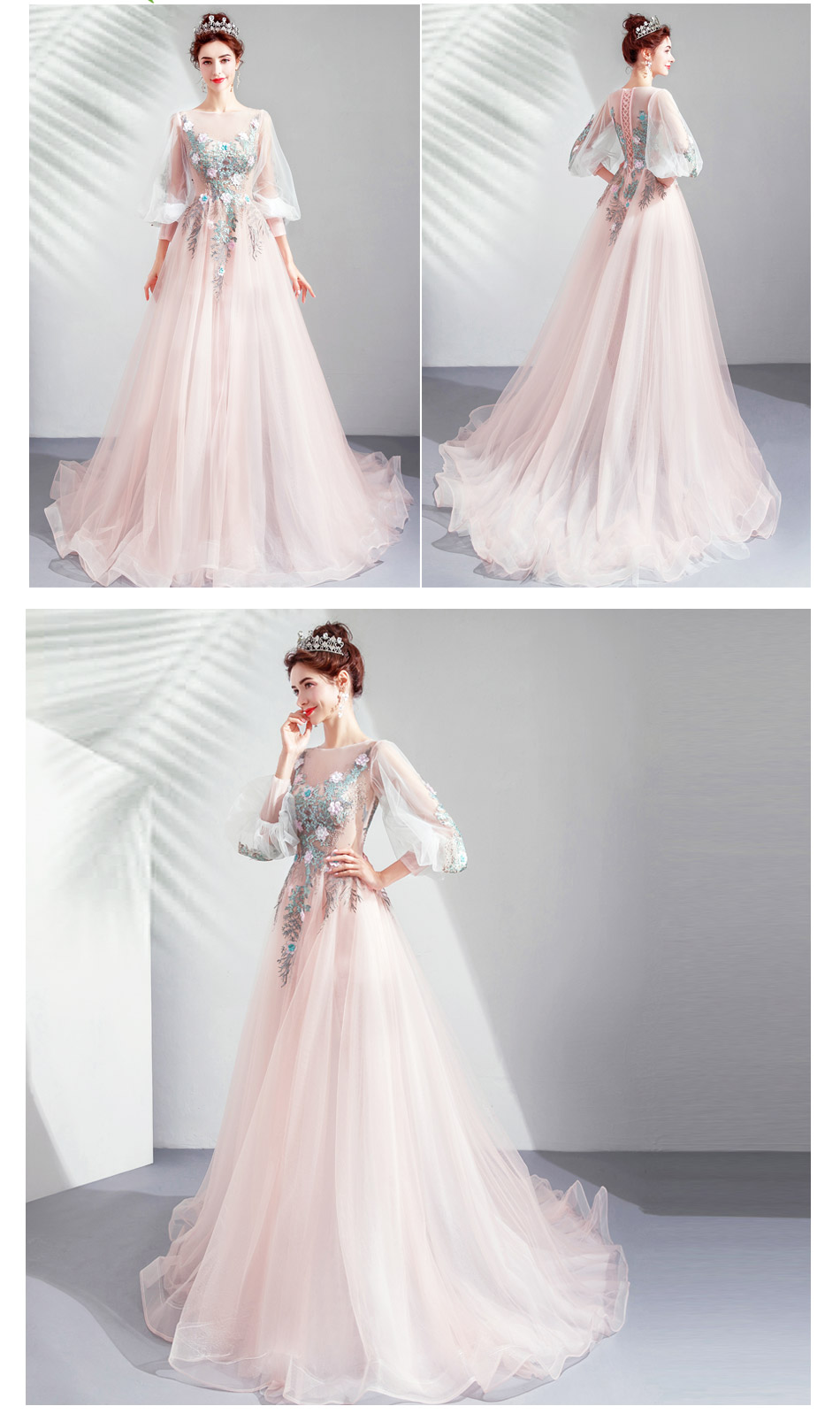 DL099 **พรีออเดอร์** ชุดออกงานสีเนื้อ ชุดราตรี เดรสยาวออกงาน (Night party dresses) ชุดไปงานแต่งงานสวยๆ "ธีมสีเนื้อ"