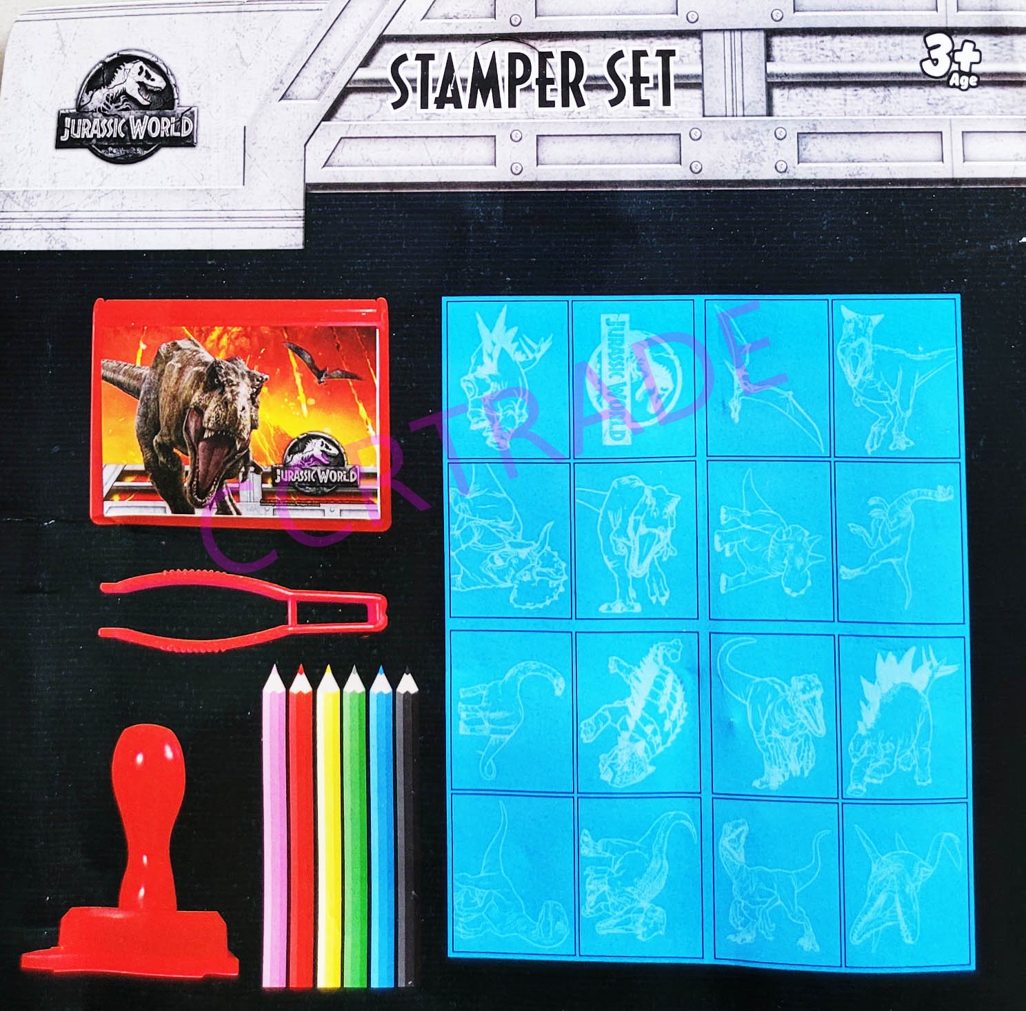 เซ็ตตัวปั้มไดโนเสาร์จูราสิคแผง 27.5 ซม.(ลิขสิทธิ์แท้)