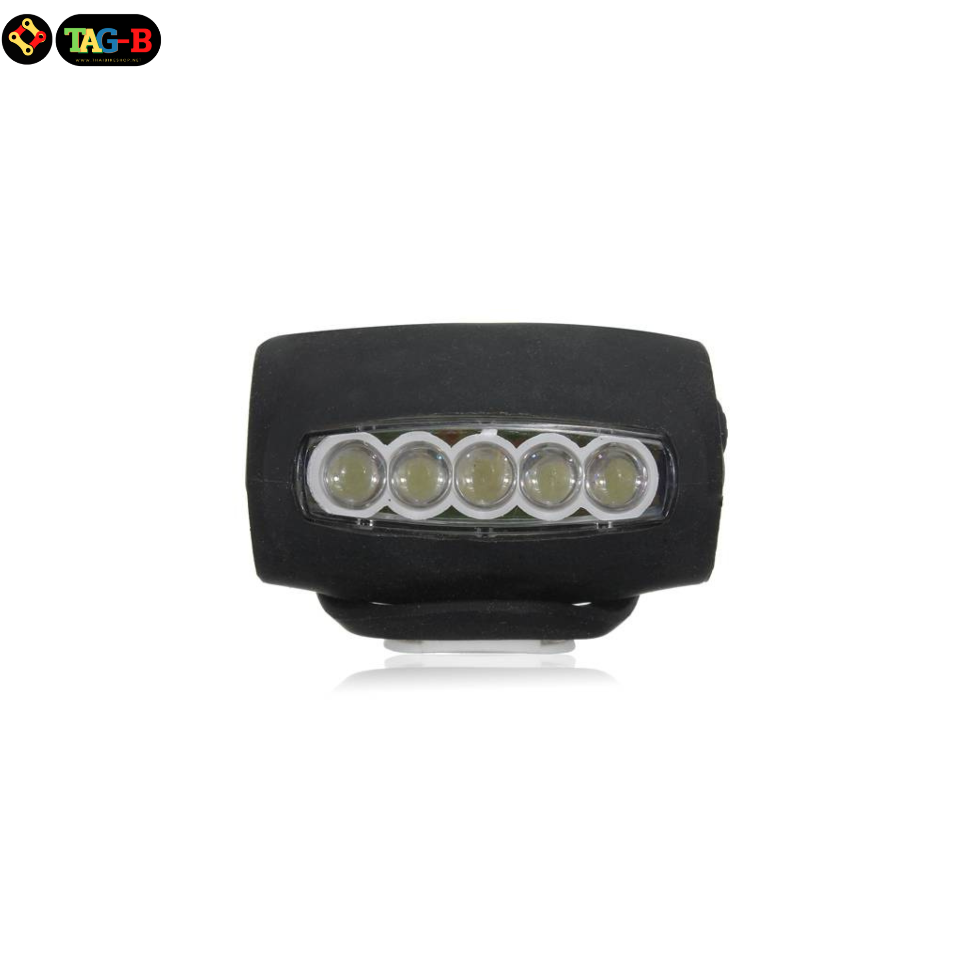 ไฟหน้าจักรยานแบบซิลิโคน LED 5 หลอด SILICONE BIKE