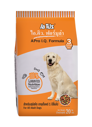 อาหารสุนัขโต เอโปร ไอคิว ฟอร์มูล่า 3 มิกซ์ 20 กก. สำหรับสุนัขโตทุกสายพันธุ์