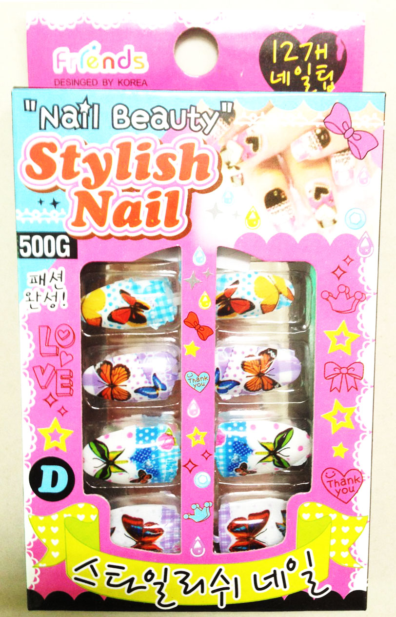 เล็บปลอมการ์ตูนกล่องเกาหลี (เล็ก)