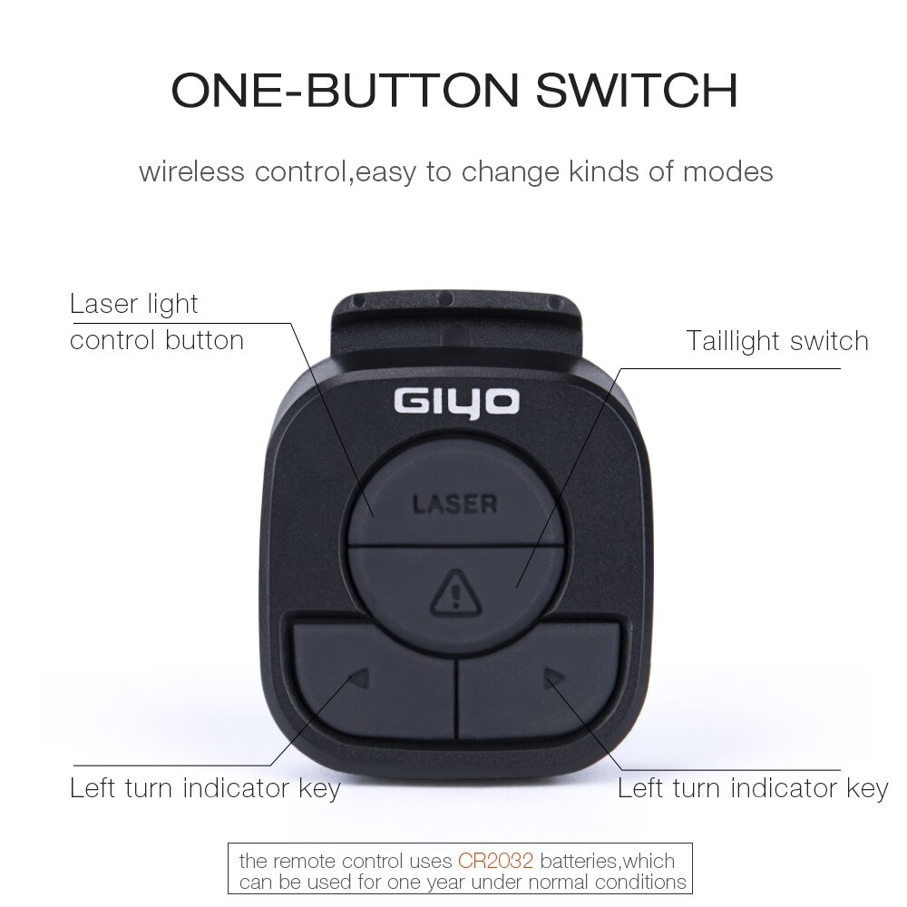 ไฟเบรค ไฟเลี้ยว จักรยาน แบบไร้สาย GIYO ควบคุมด้วยรีโมต