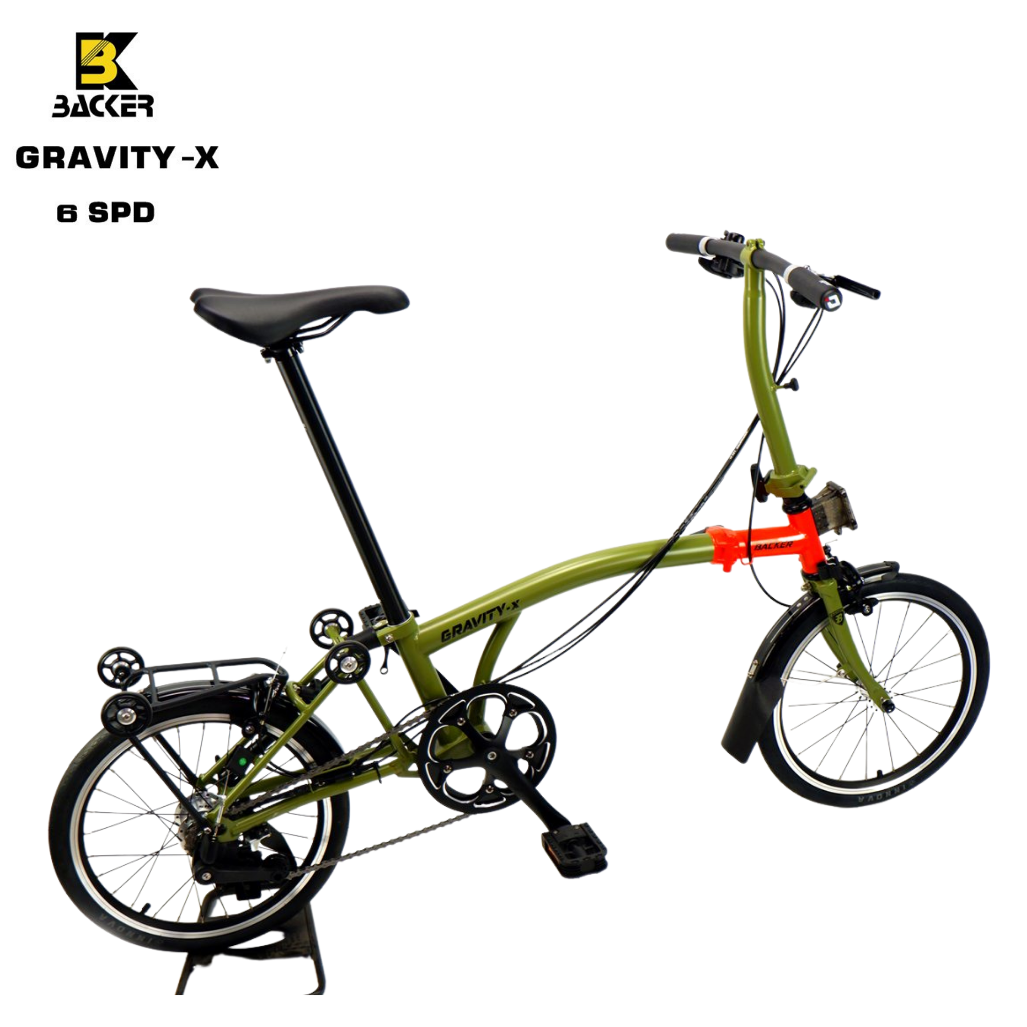 จักรยานพับ BACKER รุ่น Gravity-X รุ่น 6 สปีด แฮนด์ตรง