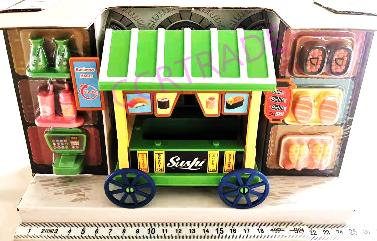 เซ็ทร้านรถเข็นซูชิ DIY กล่อง(งานห้าง) 15.5x26 ซม.(1x3)