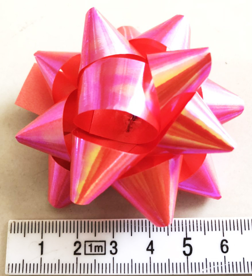 โบว์ดอกสีหวาน 6 ชิ้นถุง 18 ซม.