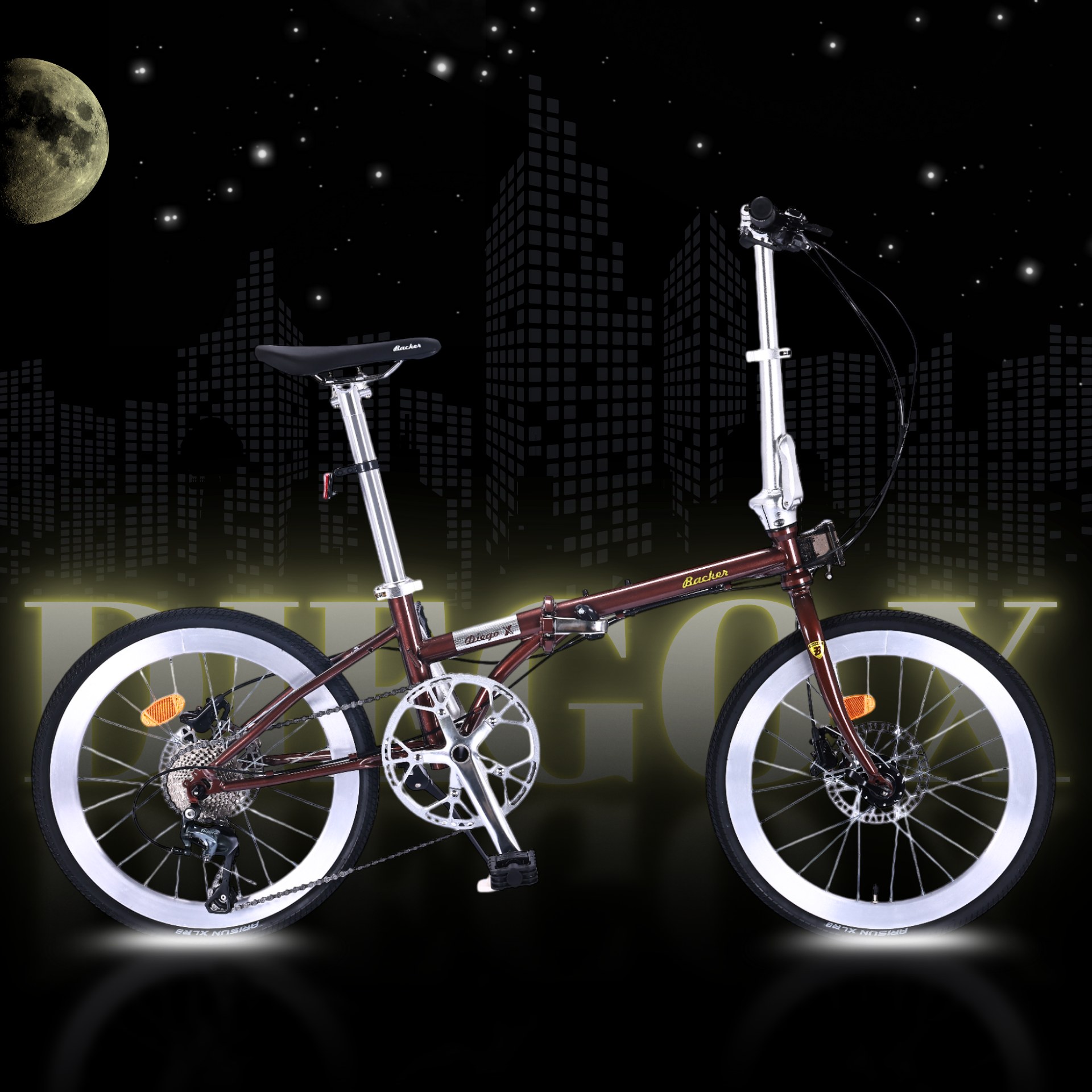 BACKER : DIEGO X จักรยานพับได้ เฟรมโครโมลี่ ตีนผี Shimano Tiagra 10 สปีด ดิสเบรกน้ำมัน