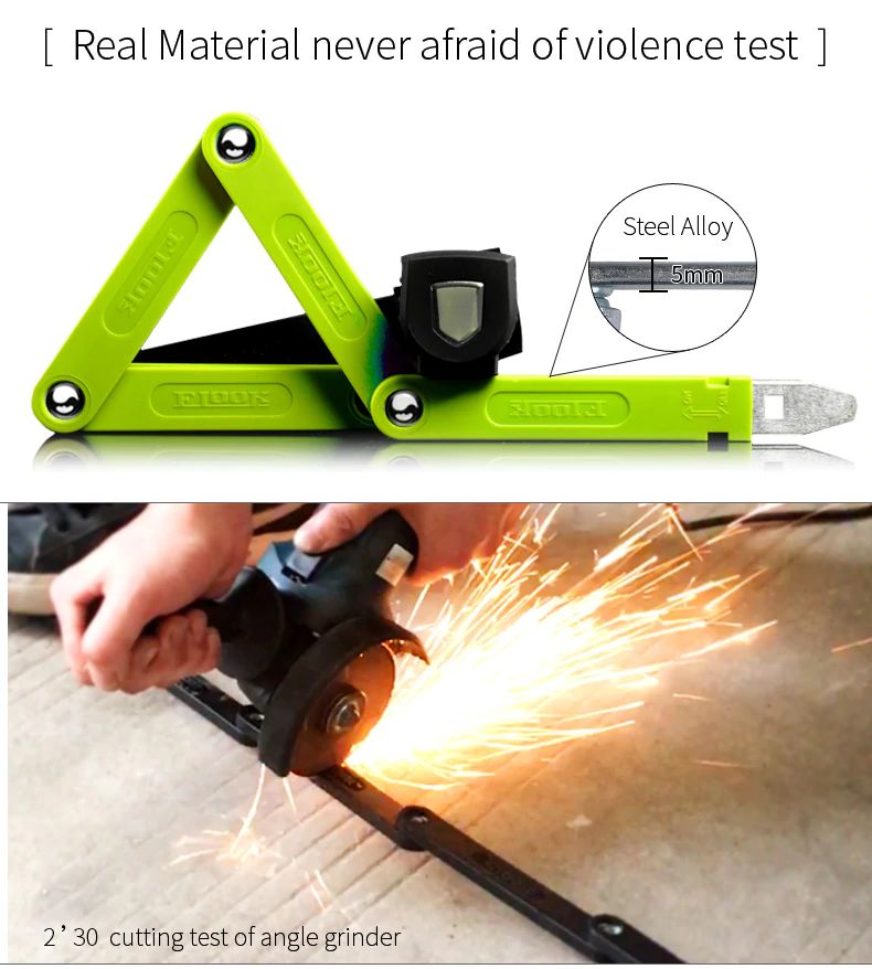 สายล็อคจักรยานแบบพับได้ ตัดไม่ขาด ยี่ห้อ ETOOK รุ่น ET490S ET490S