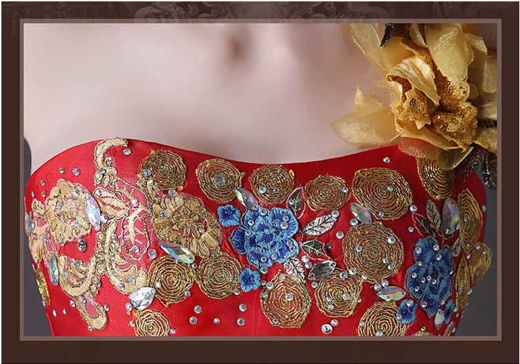 PW436- **พรีออเดอร์สีฟ้าและสีแดง**ชุดกี่เพ้ายาว ชุดยกน้ำชา ชุดถ่ายพรีเวดดิ้ง (prewedding dress) & ชุดแต่งงานแฟนซี (Fancy wedding dress) "ธีมสีฟ้า"