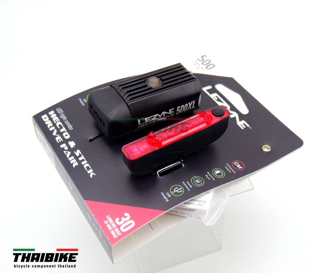 ชุดไฟหน้าจักรยานพร้อมไฟท้าย LEZYNE HECTO DRIVE 500XL / STICK DRIVE PAIR