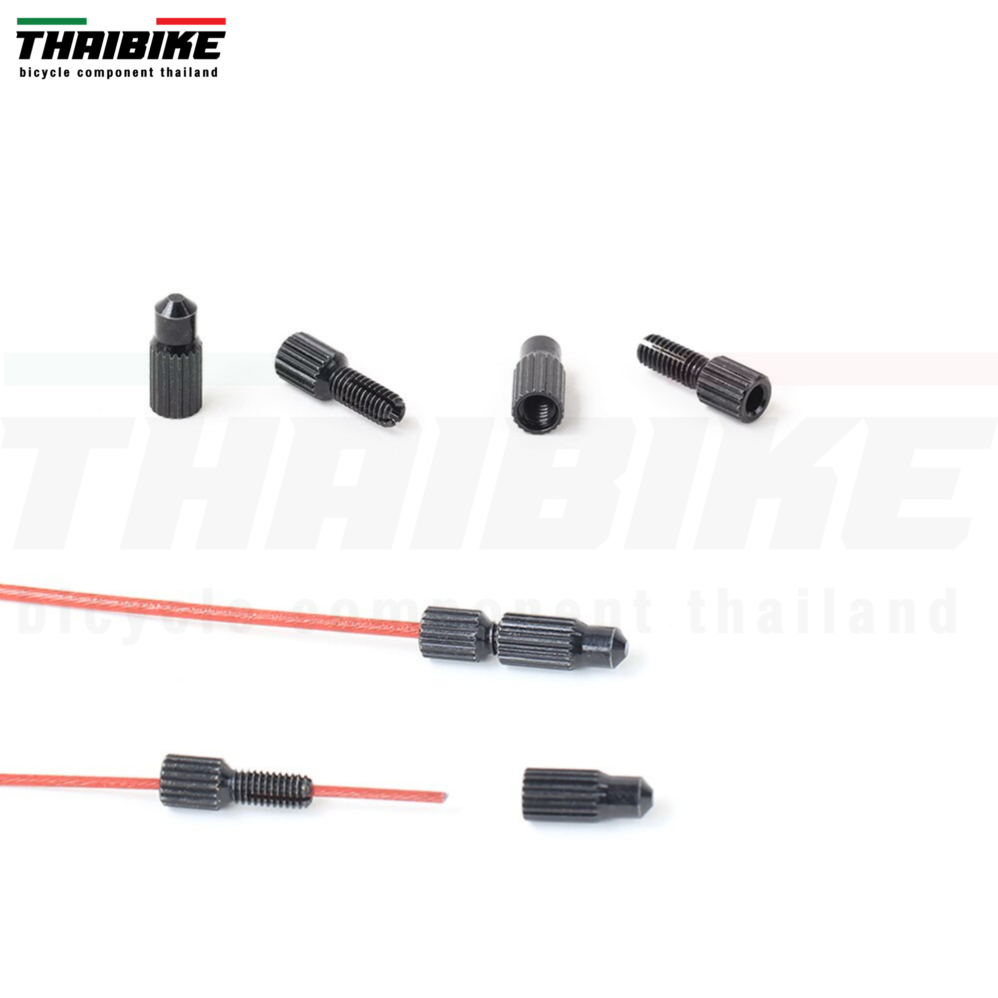 THAIBIKE หัวปิดปลายสายในเบรค สายในเกียร์จักรยาน แบบหมุน .ใช้ซ้ำได้