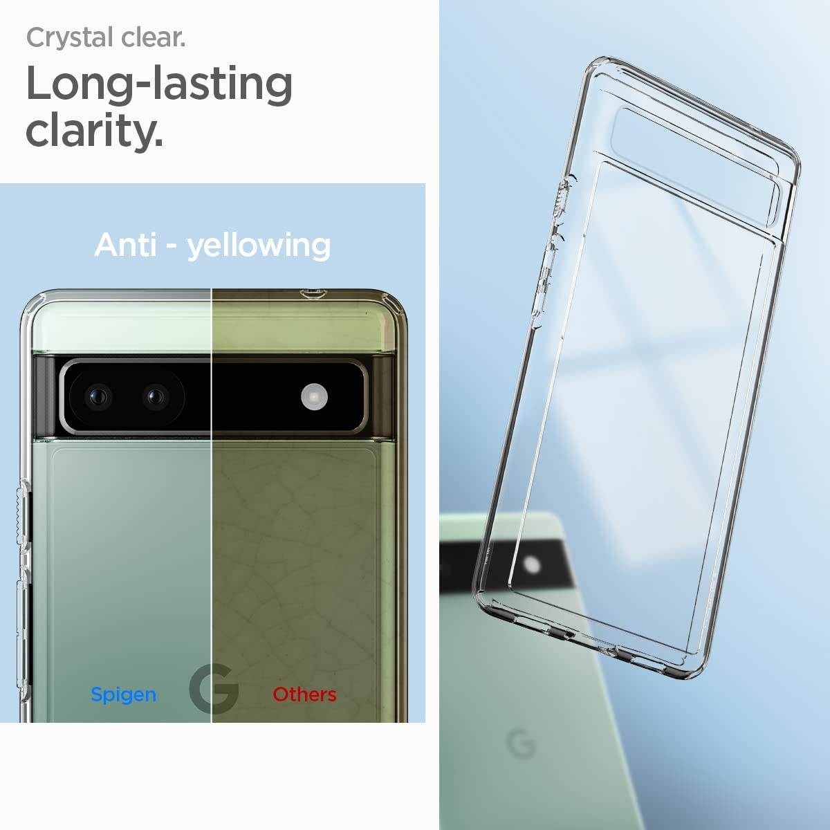 Spigen Ultra Hybrid Designed for Pixel 6a Case - Crystal Clear