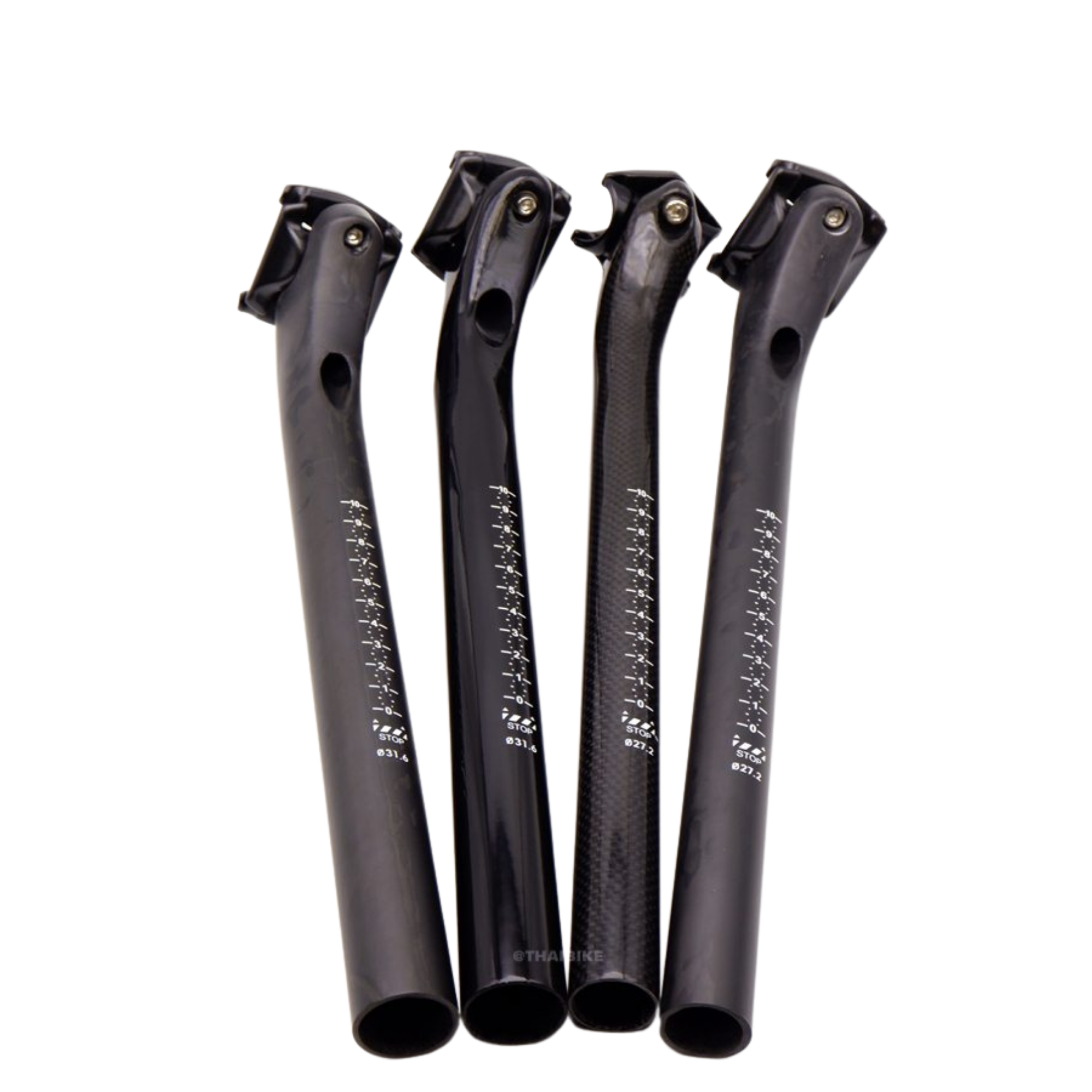 หลักอานจักรยานคาร์บอนแท้ แบบเยื้องหลัง ขนาด 27.2/31.6