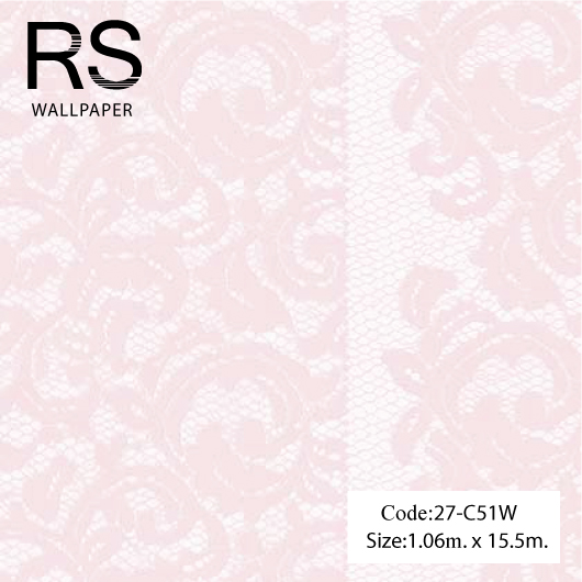 วอลเปเปอร์ลายทางคลาสสิคมีกิตเตอร์พื้นโทนสีขาวมุกลายสีชมพู 27-C51W