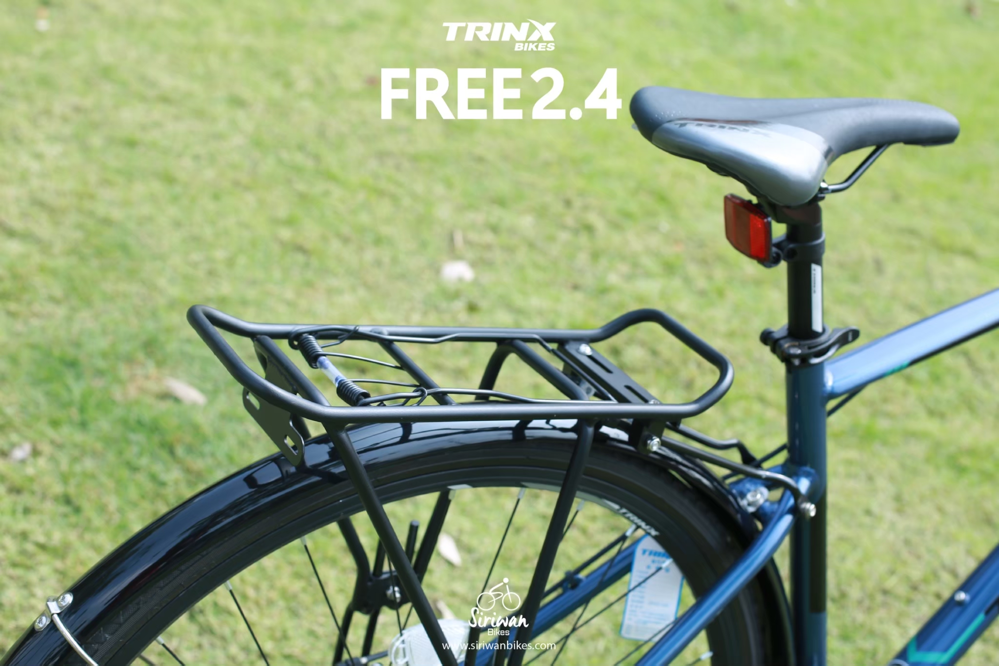 TRINX : FREE2.4 จักรยานไฮบริด เฟรมอลูมิเนียม 24 สปีด ดิสเบรค พร้อมตะแกรง บังโคลน ขาตั้ง