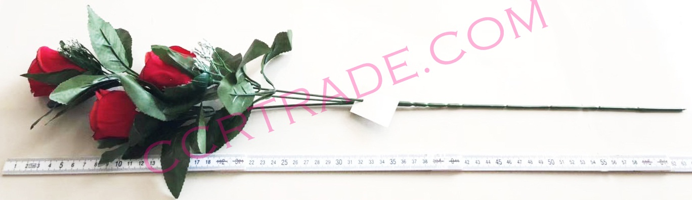 ดอกกุหลาบตูมช่อ 3 ดอก ก้านยาว 65 ซม.