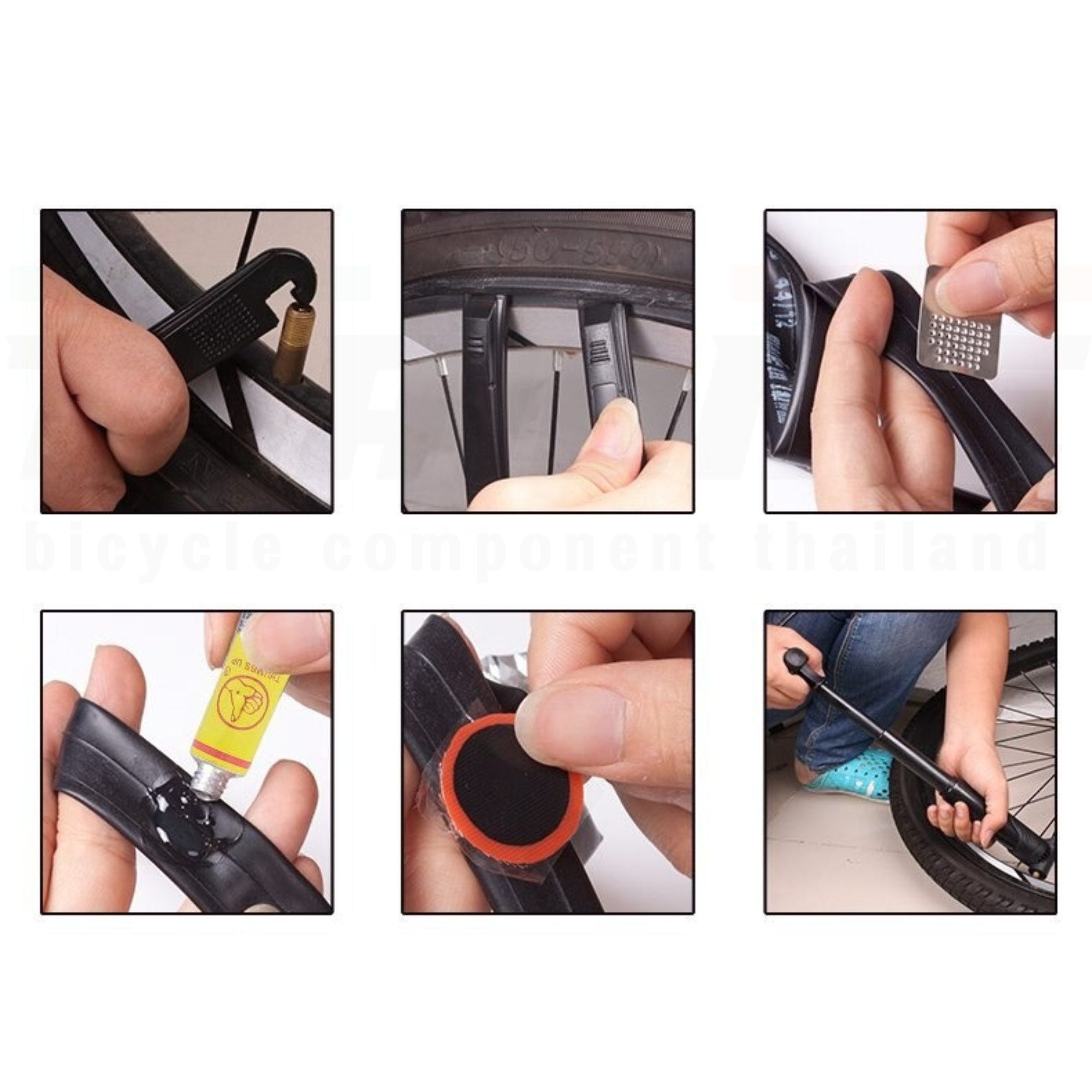 ชุดเครื่องมือซ่อมจักรยาน SAHOO พร้อมชุดปะแบบกระเป๋า พกพาได้ สูบ ประแจ งัดยาง