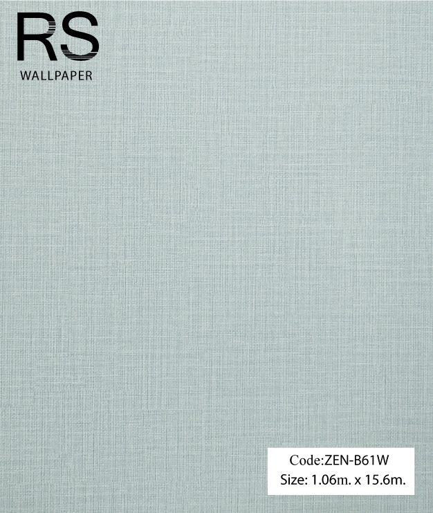 วอลเปเปอร์เทกเจอร์ผ้าพื้นโทนสีเขียวอมฟ้า ZEN-B61W