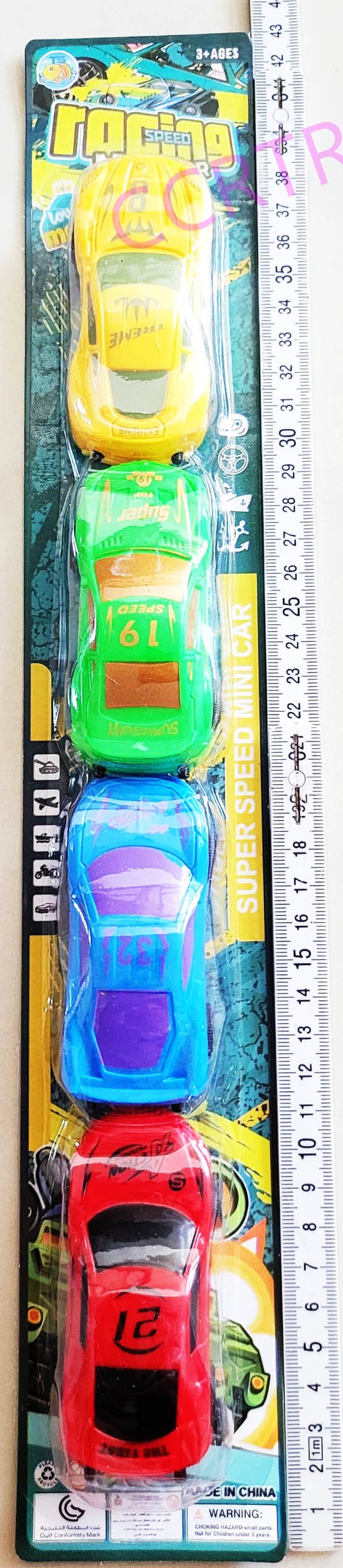 รถแข่งสีสด 4 คันแผงยาว 43 ซม.