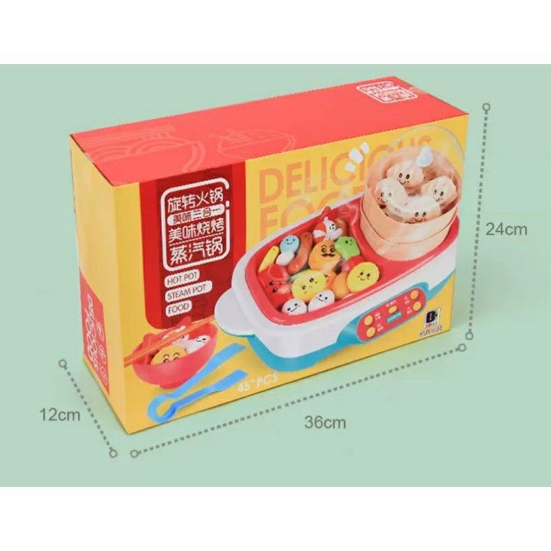 เกมหม้อสุกี้❤️มีควัน เหมือนจริง😲 ของเล่นชาบู ติ่มซำ 45 ชิ้น‼️ค่าส่งถูก ส่งไว🙏