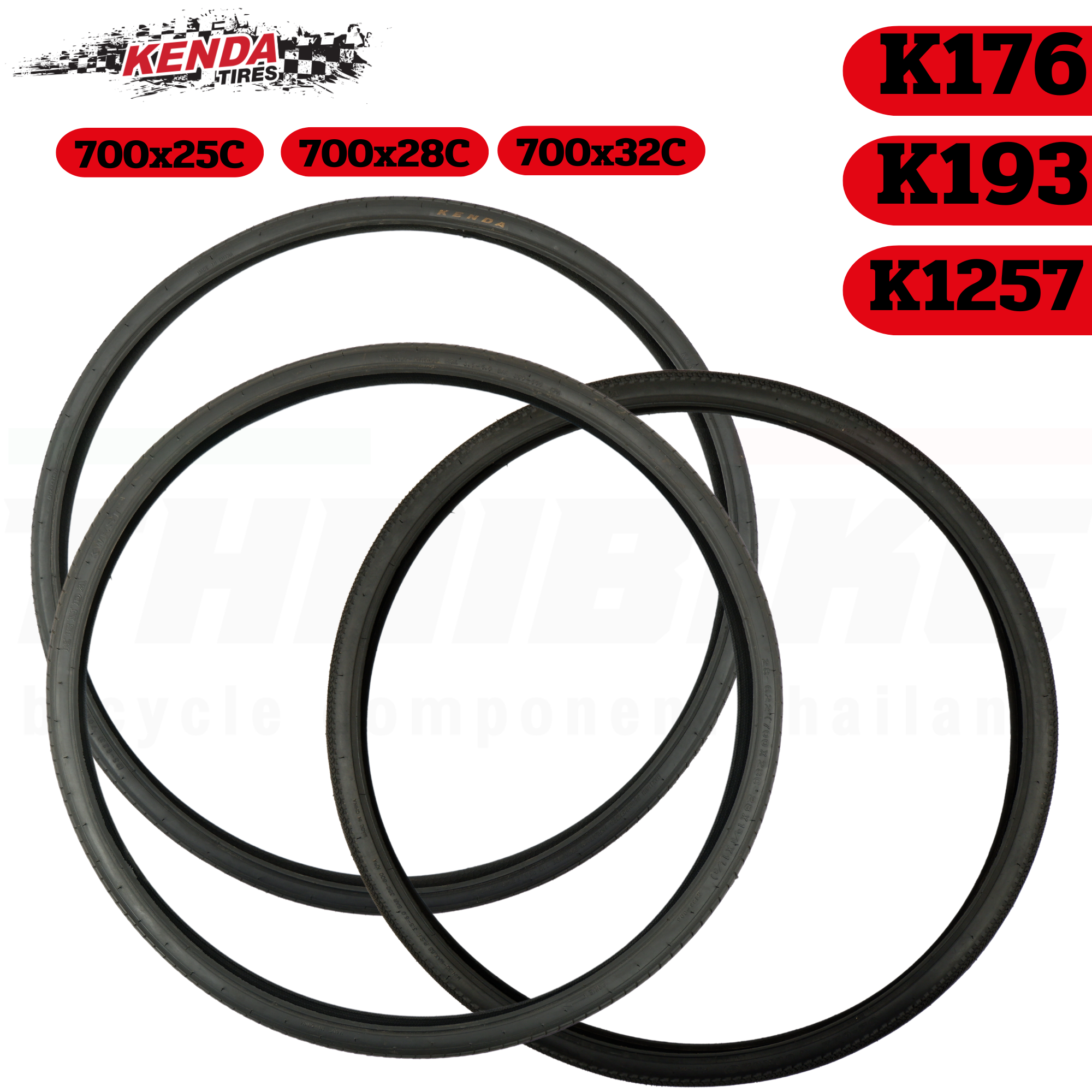 ยางนอกจักรยานเสือหมอบ KENDA 700x23 700x25 700x28 700x32 K193 K176 K1257