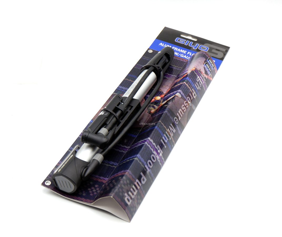 สูบลมจักรยานแบบพกพา GIYO GM-61 สูบได้สองหัว แรงดัน 140PSI มีเกจ์วัดแรงดัน