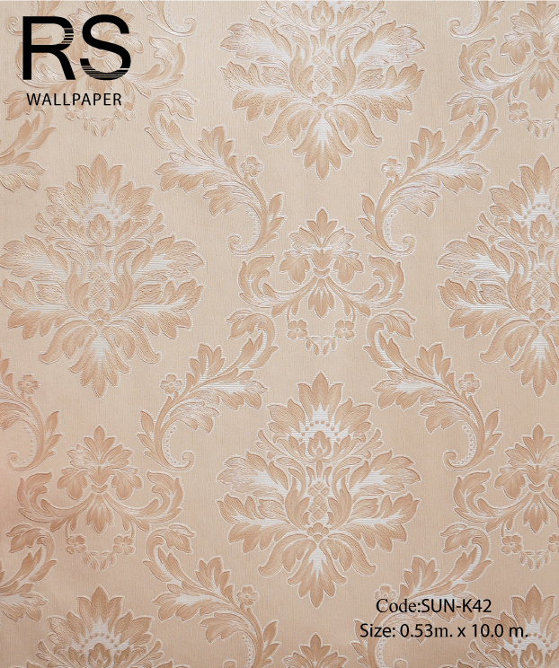 วอลเปเปอร์ลายหลุยส์โทนสีกาแฟ SUN-K42