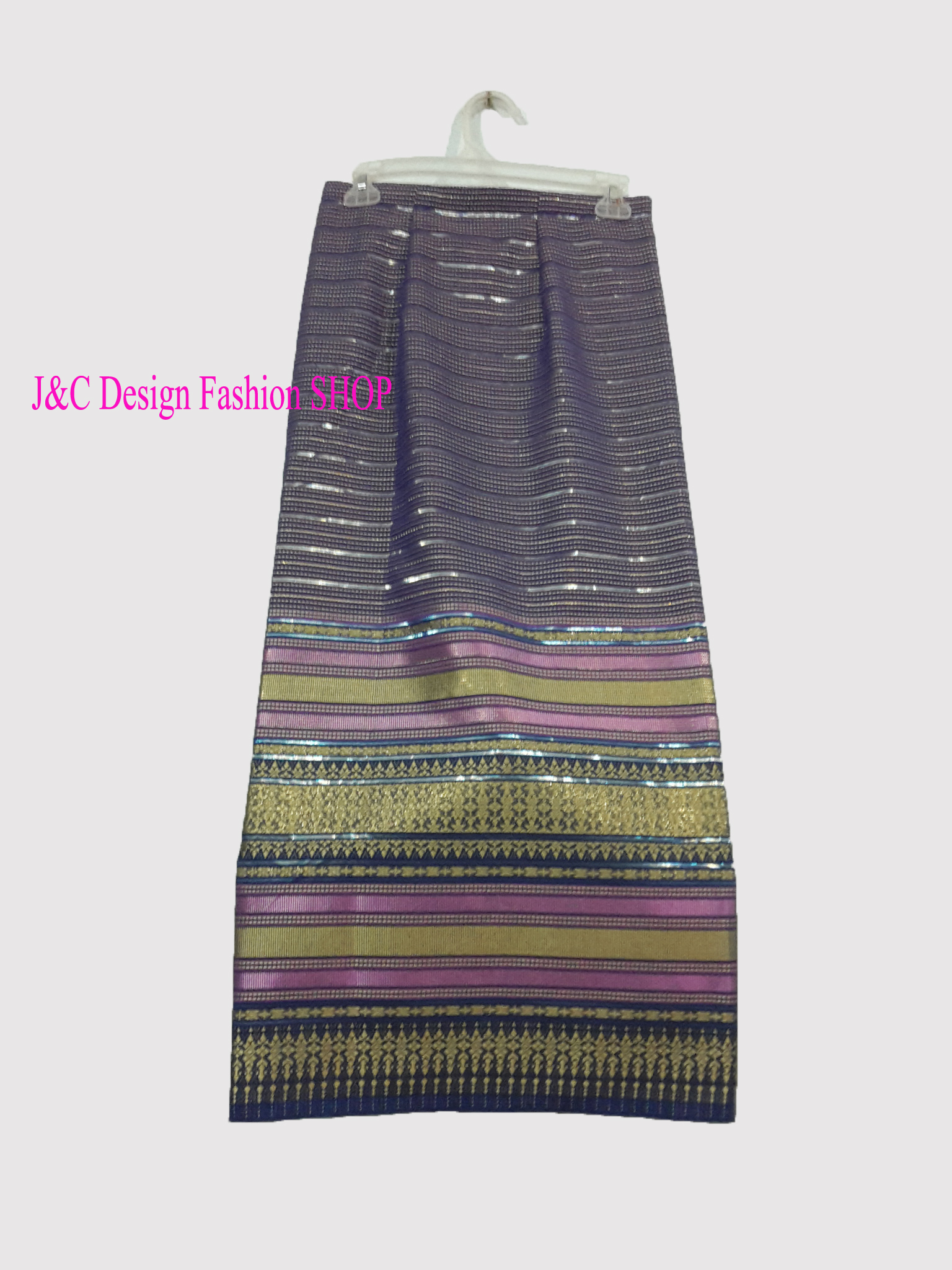 ผ้าถุงสำเร็จรูปแบบป้ายเลื่อนตะขอไทยล้านนา ผ้าถุงสำเร็จรูปยกดอกไทยล้านนา ผ้าฝ้ายมัดหมี่ตัดสำเร็จสอดดิ้นเงิน พร้อมส่ง