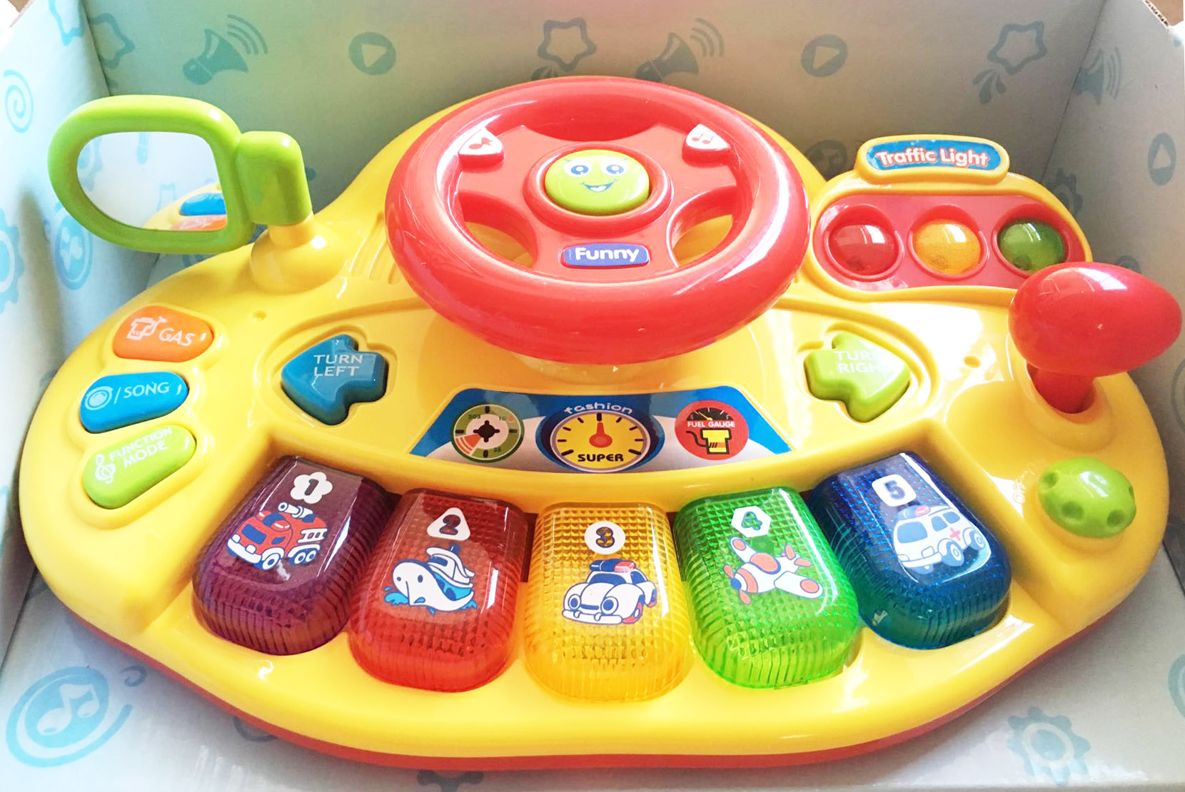 พวงมาลัยดนตรี มีเสียง มีไฟ กล่อง 38 ซม.(1x2)