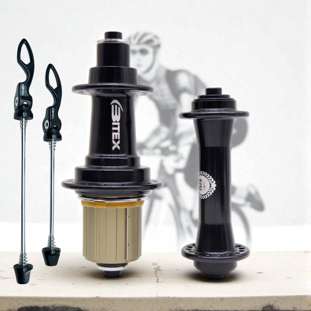 ดุมจักรยานเสือหมอบ Bitex RAF10 (หน้า) / RAR12 (หลัง), J‑Bend, แบริ่ง 4 ตลับ, รองรับ Shimano 10/11s, Campagnolo, SRAM