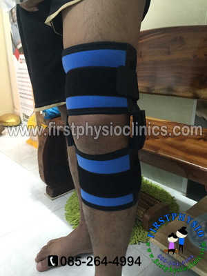 อุปกรณ์พยุงเข่าปรับองศาได้แบบสั้น/ประคองเข่าปรับมุม/พยุงเข่าแกนอลูมิเนียม Hinge Knee Support